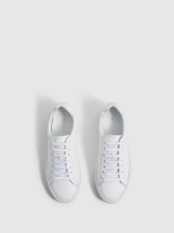 Lace Up Leather Trainers - Image 4