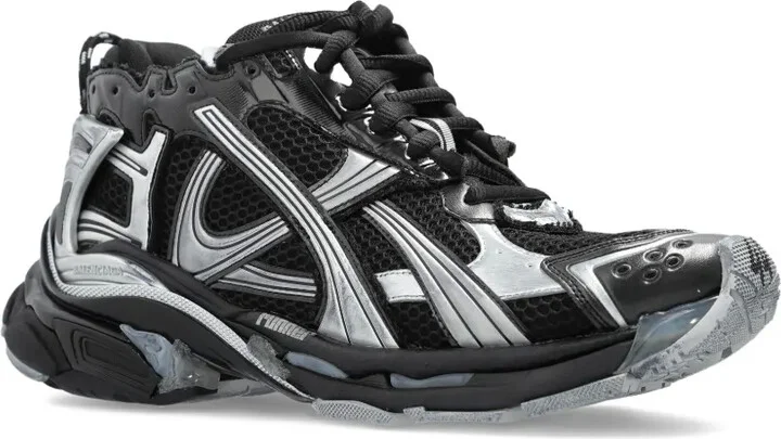 Lace-Up Metallic Trainers - Image 2