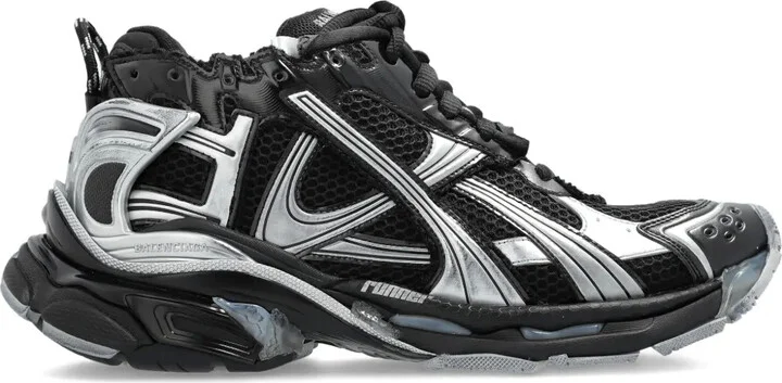 Lace-Up Metallic Trainers