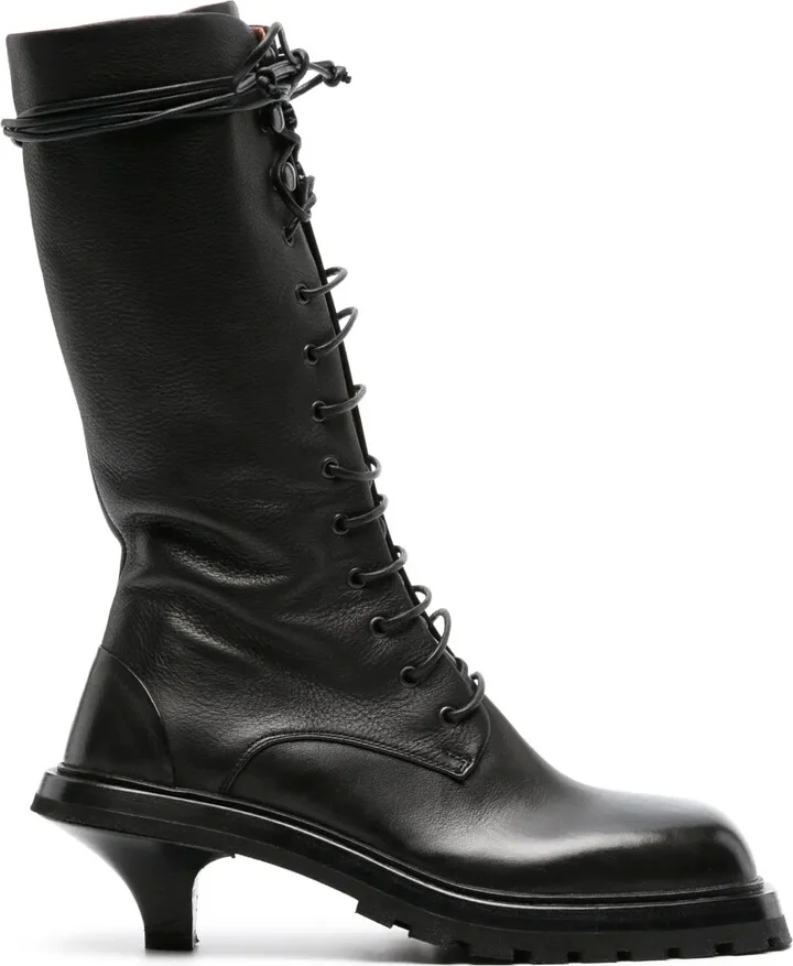 Lace-Up Mid-Calf Boots