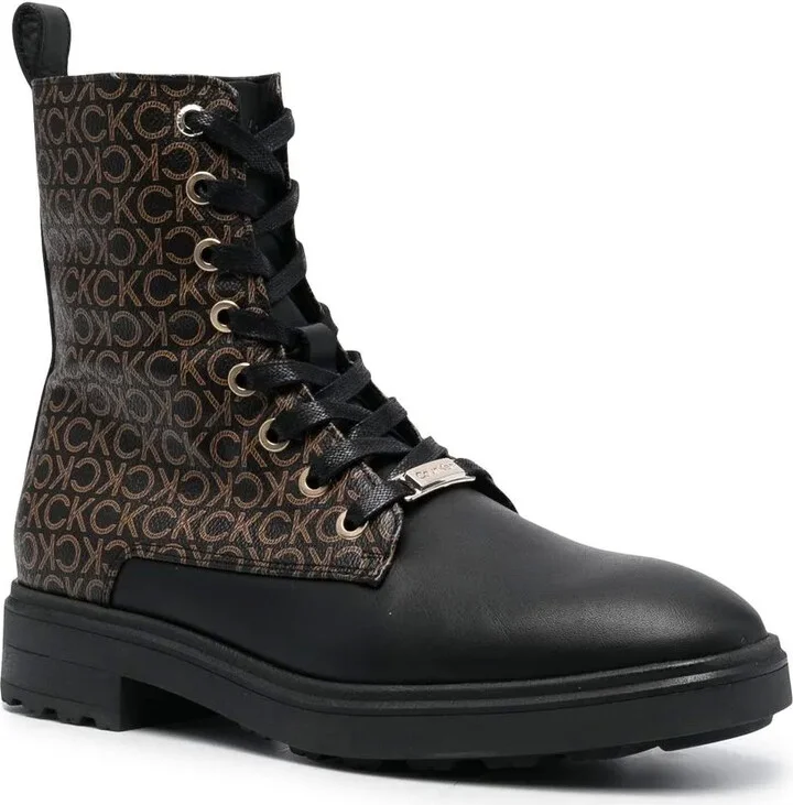 Lace-Up Monogram Biker Boots - Image 2