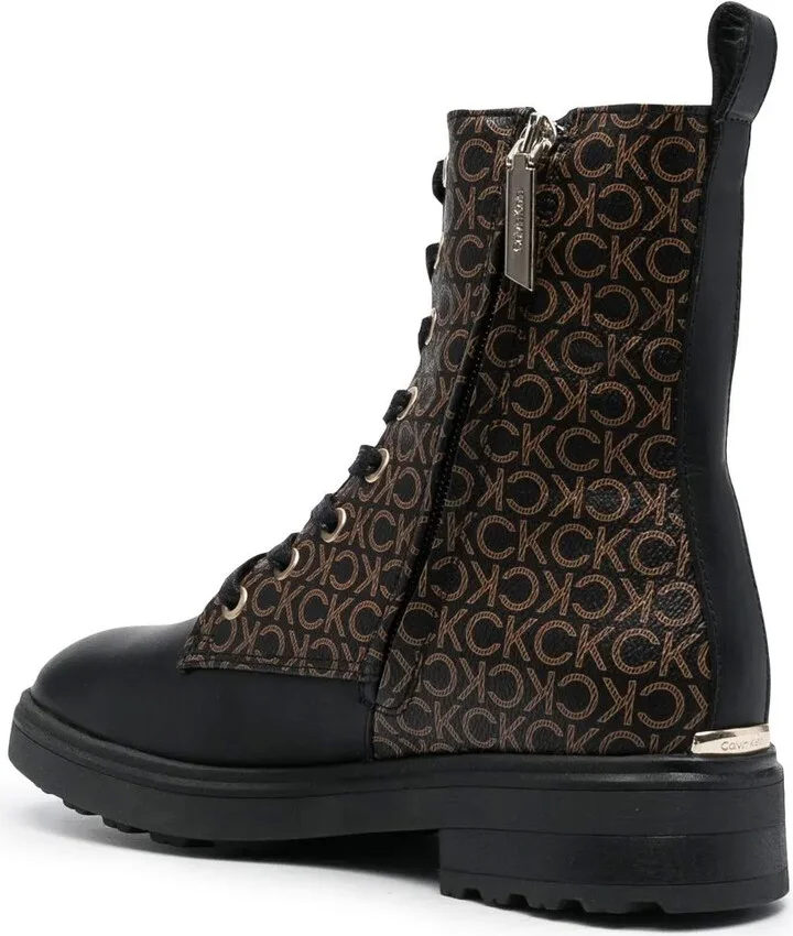 Lace-Up Monogram Biker Boots - Image 3