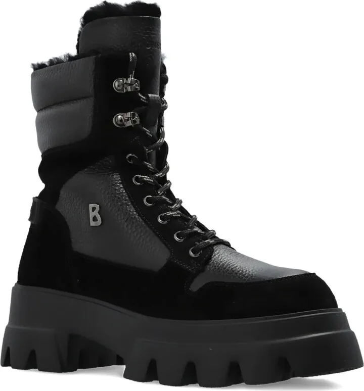Lace-Up Panelled Combat Boots - Image 2