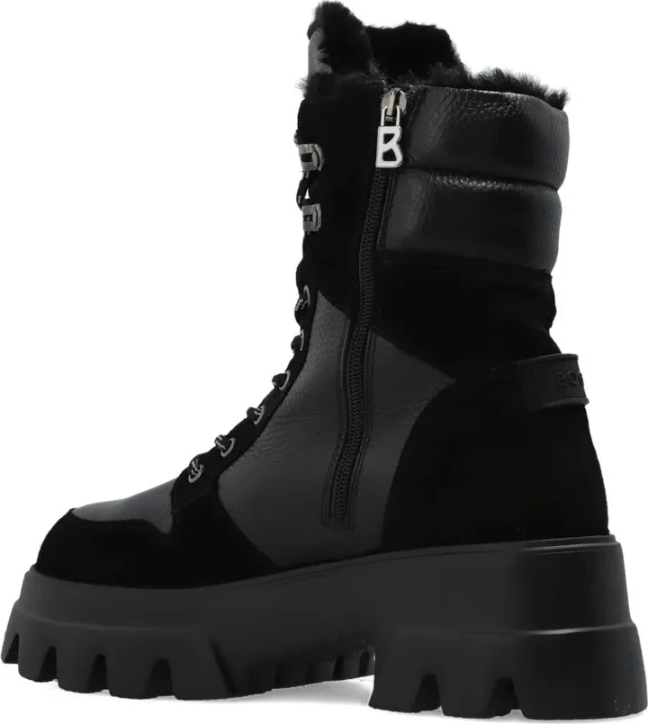 Lace-Up Panelled Combat Boots - Image 3