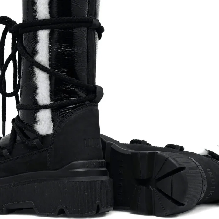 Lace-Up Patent Combat Boots - Image 3