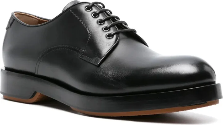 Lace-Up Patent Leather Derby Shoes - Image 2