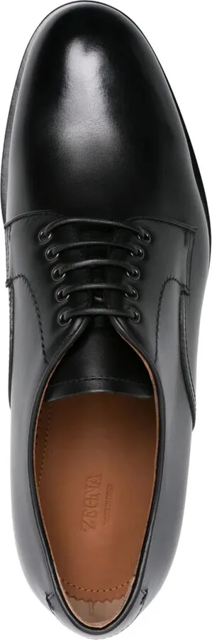 Lace-Up Patent Leather Derby Shoes - Image 4