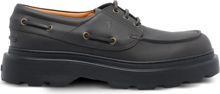 Lace-Up Platform Boat Shoes