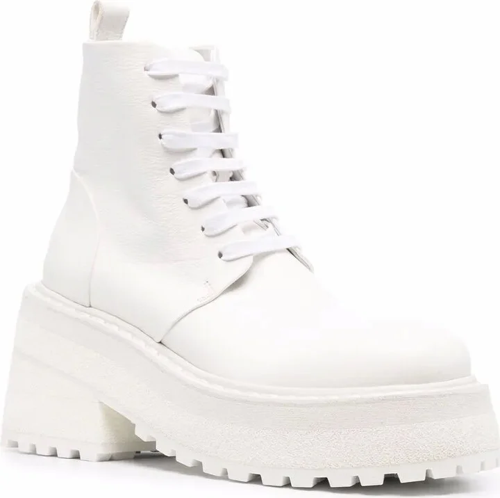 Lace-Up Platform-Sole Leather Boots - Image 2