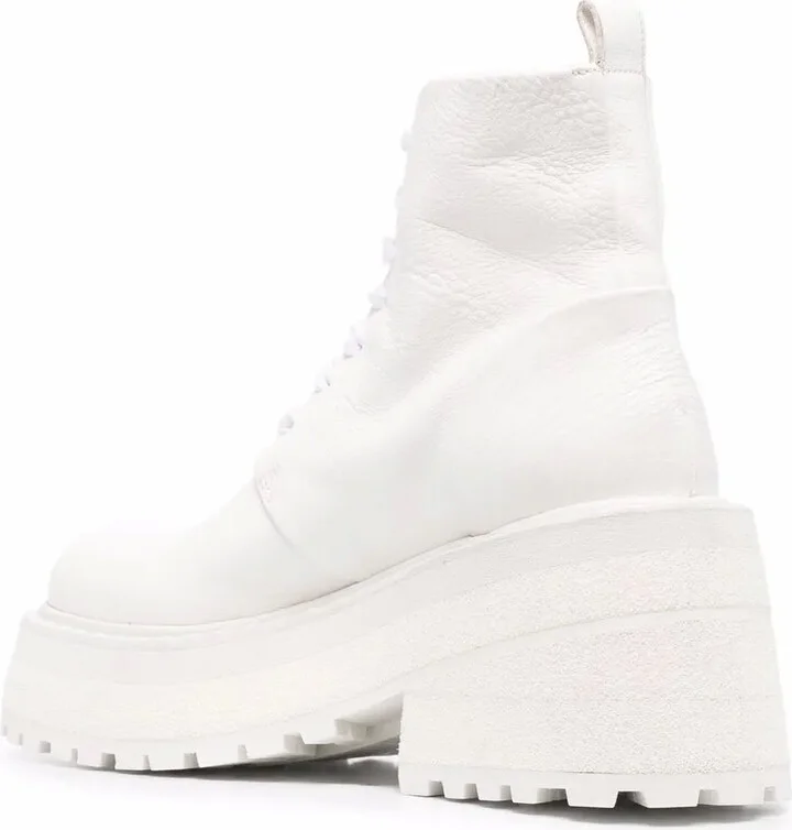 Lace-Up Platform-Sole Leather Boots - Image 3