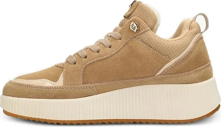 Lace-Up Platform Suede Sneakers