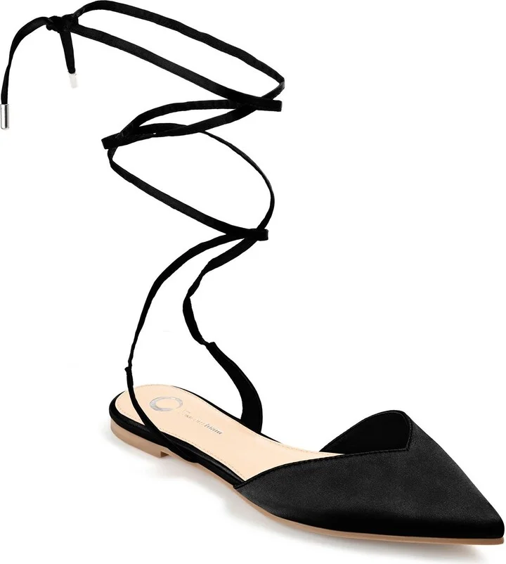 Lace-up Pointed-toe Flat