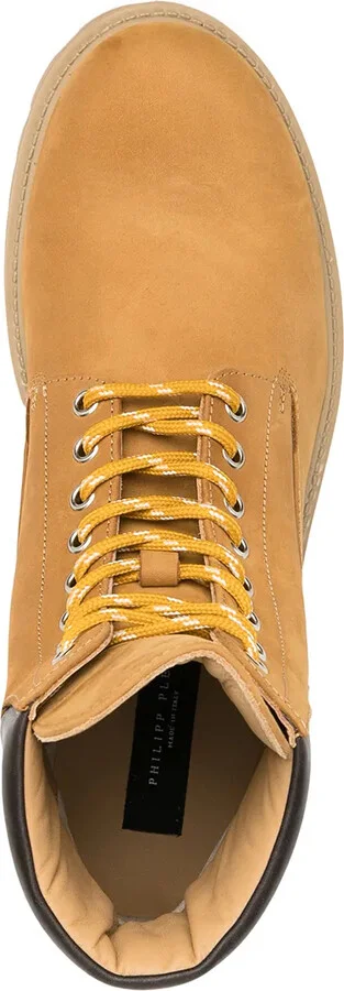 Lace-Up Ridged Sole Boots - Image 4