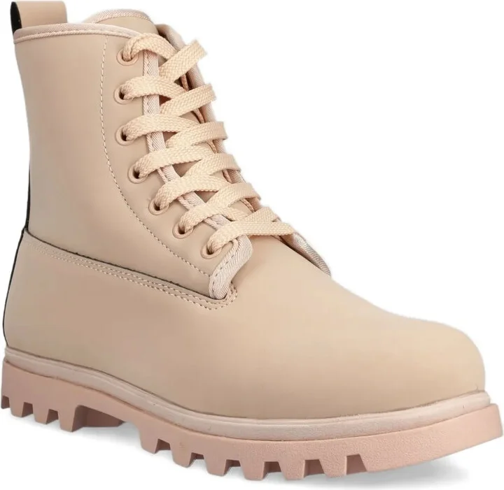 Lace-Up Ridged-Sole Boots