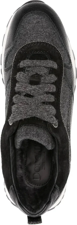 Lace-Up Ridged-Sole Sneakers - Image 4
