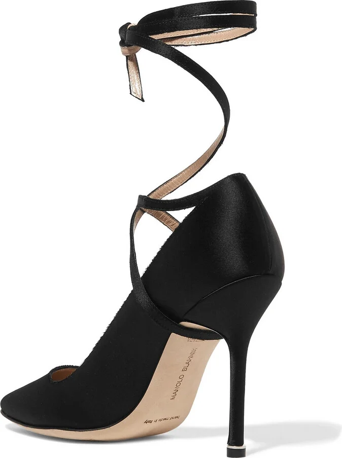 Lace-up satin pumps - Image 3