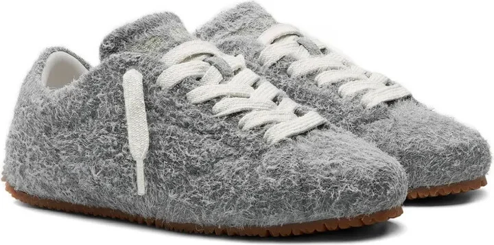 Lace-Up Shaggy Suede Sneakers - Image 2