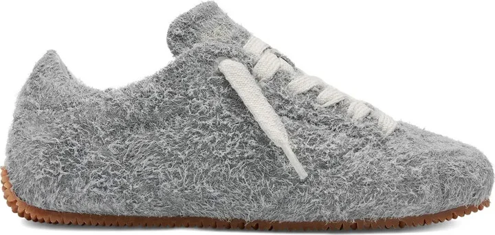Lace-Up Shaggy Suede Sneakers