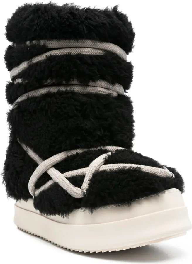 Lace-Up Shearling Boots - Image 2