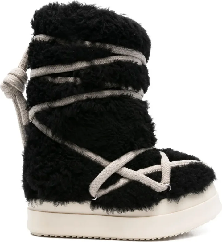 Lace-Up Shearling Boots