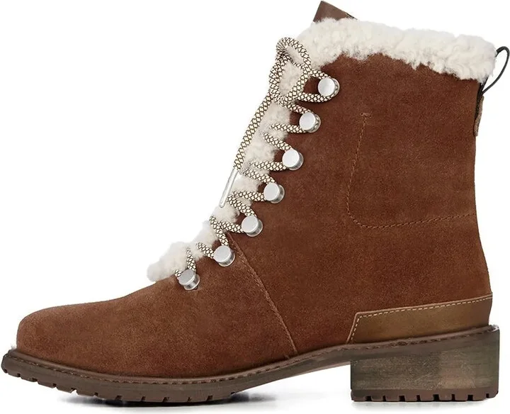 Lace-Up Shearling Boots