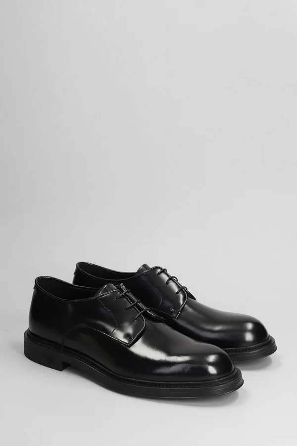 Lace Up Shoes In Black Leather - Image 2