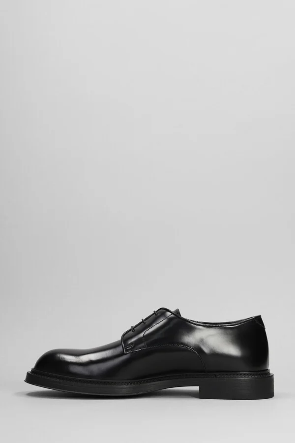 Lace Up Shoes In Black Leather - Image 3