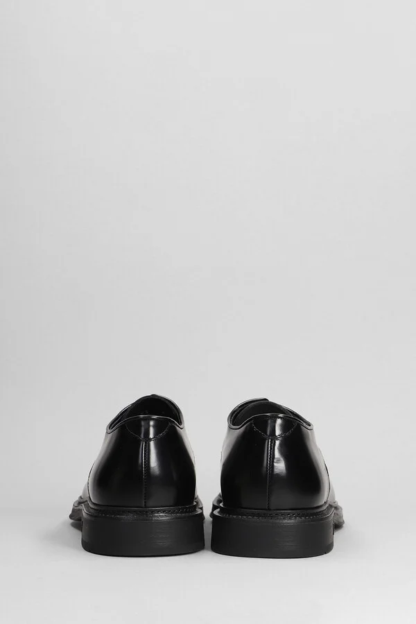 Lace Up Shoes In Black Leather - Image 4