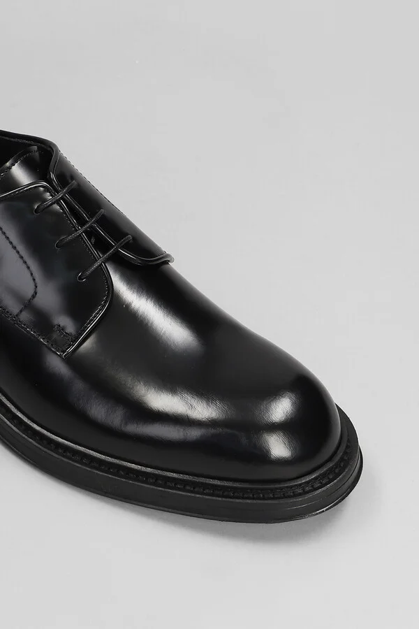 Lace Up Shoes In Black Leather - Image 5
