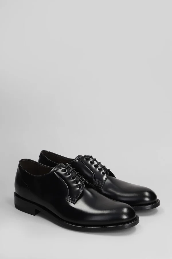 Lace Up Shoes In Black Leather - Image 2