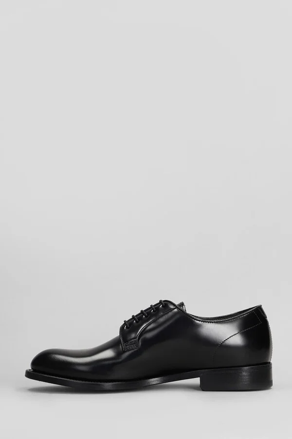 Lace Up Shoes In Black Leather - Image 3