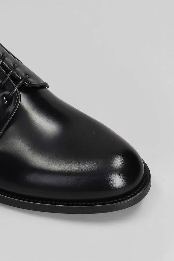 Lace Up Shoes In Black Leather - Image 5