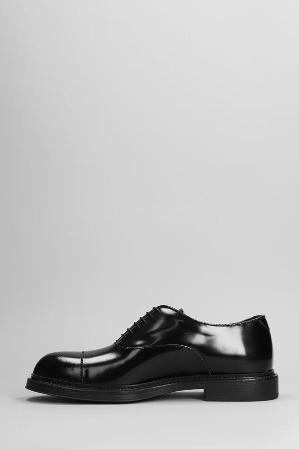 Lace Up Shoes In Black Leather - Image 3