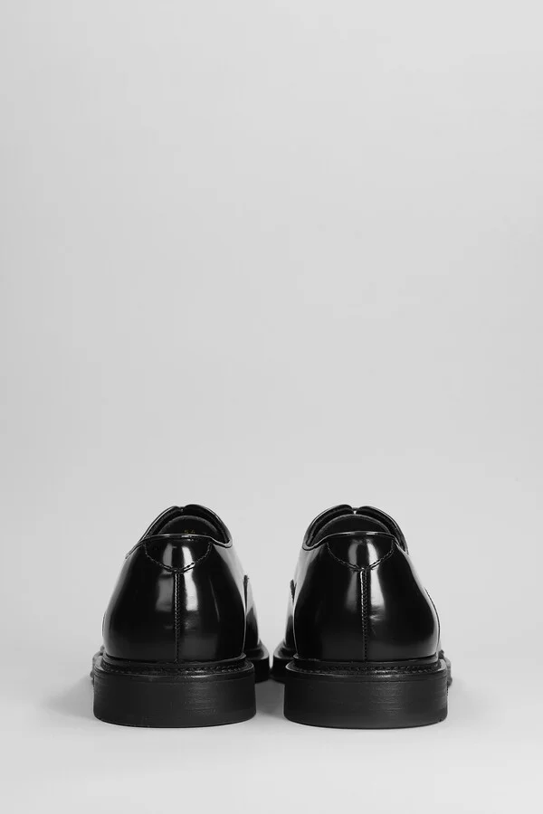 Lace Up Shoes In Black Leather - Image 4