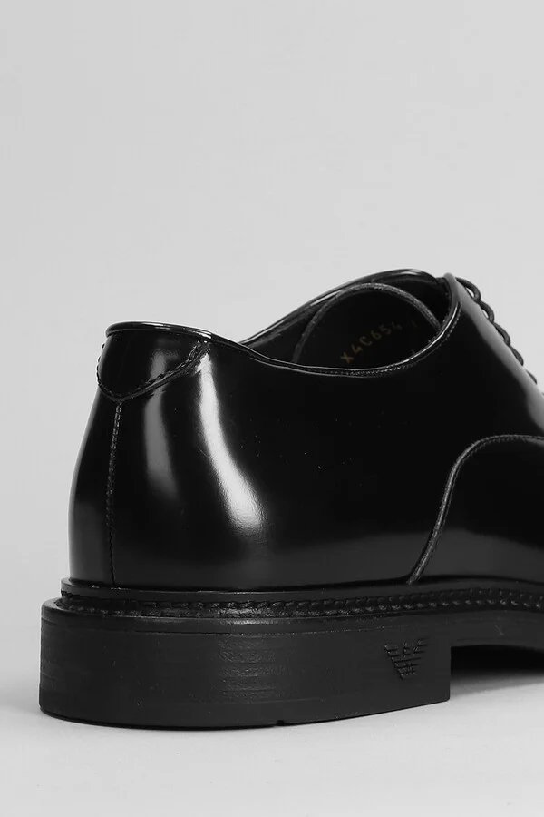 Lace Up Shoes In Black Leather - Image 5