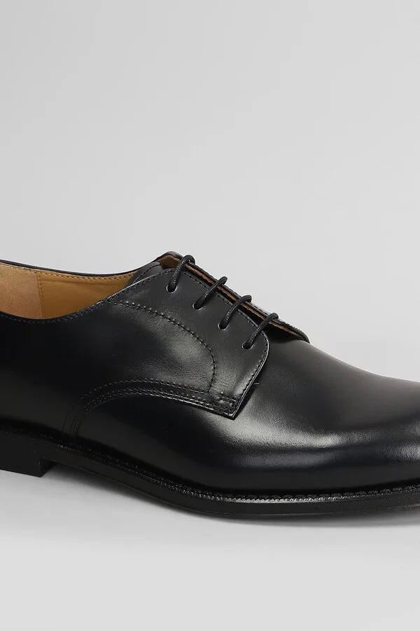 Lace Up Shoes In Black Leather - Image 5