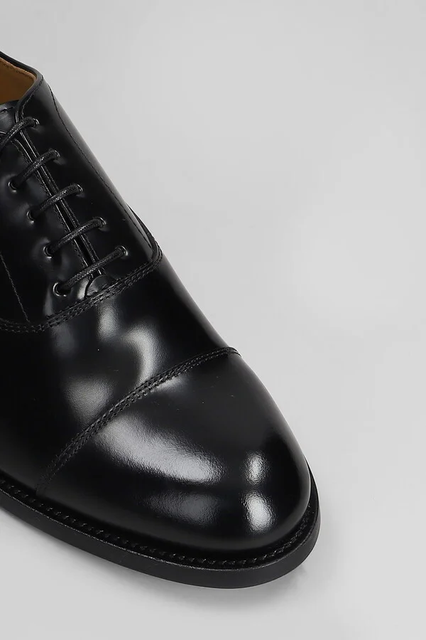 Lace Up Shoes In Black Leather - Image 5