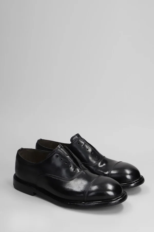 Lace Up Shoes In Black Leather - Image 2