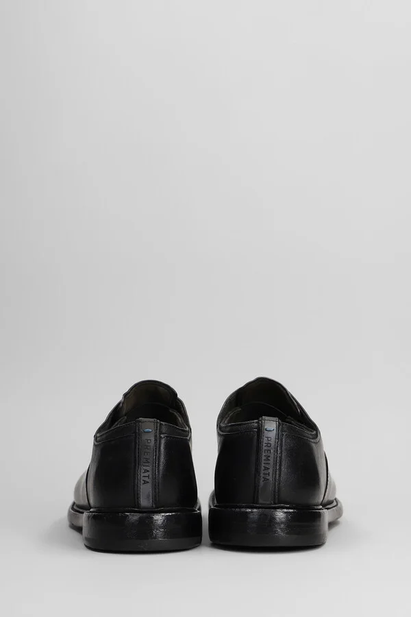 Lace Up Shoes In Black Leather - Image 4