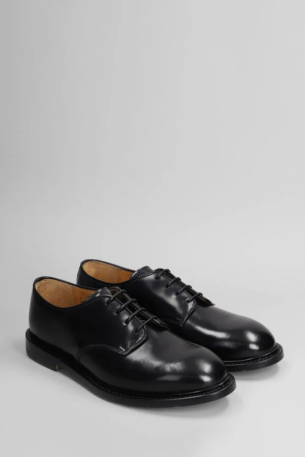 Lace Up Shoes In Black Leather - Image 2