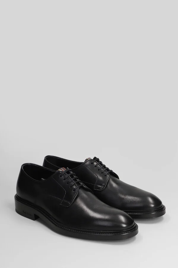 Lace Up Shoes In Black Leather - Image 2