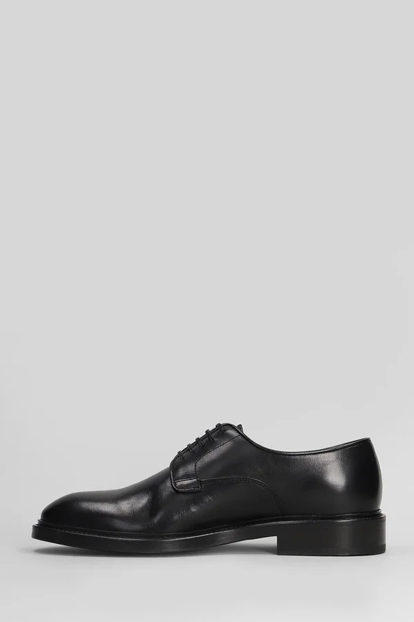 Lace Up Shoes In Black Leather - Image 3