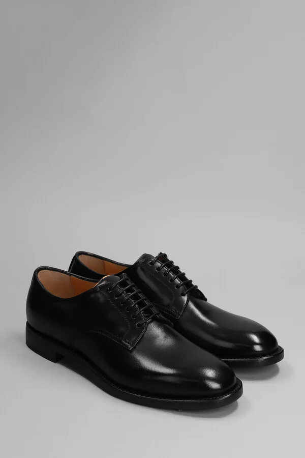Lace Up Shoes In Black Leather - Image 2