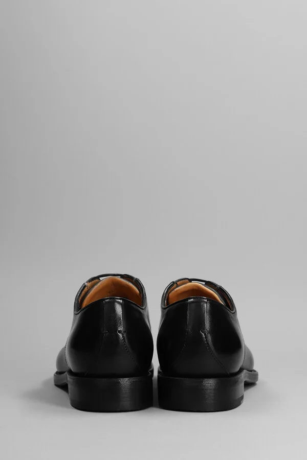 Lace Up Shoes In Black Leather - Image 4