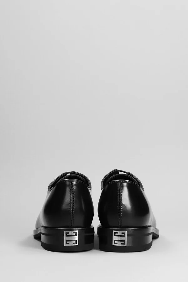 Lace Up Shoes In Black Leather - Image 4