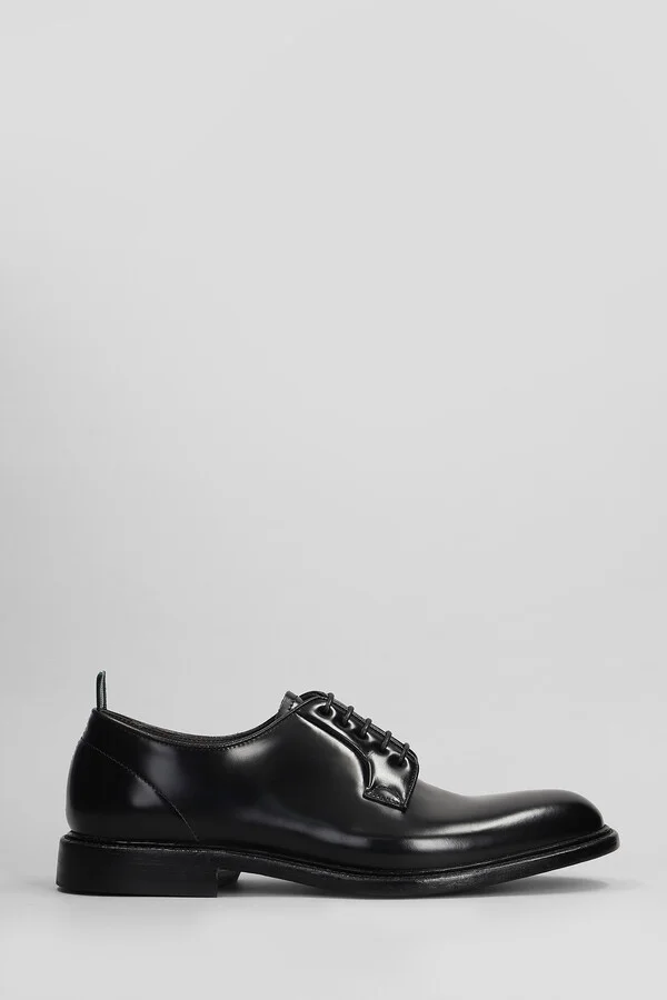 Lace Up Shoes In Black Leather