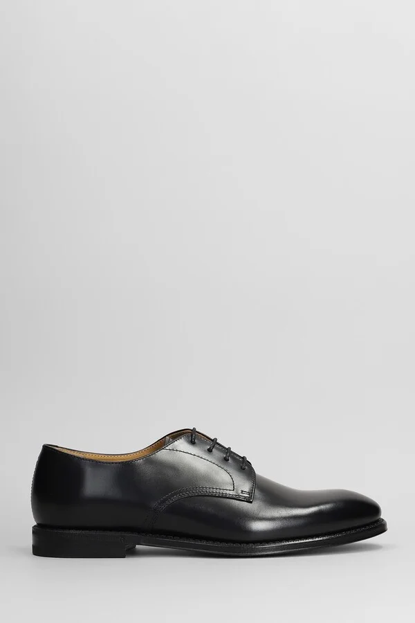 Lace Up Shoes In Black Leather