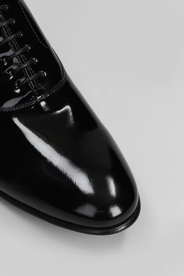 Lace Up Shoes In Black Patent Leather - Image 5