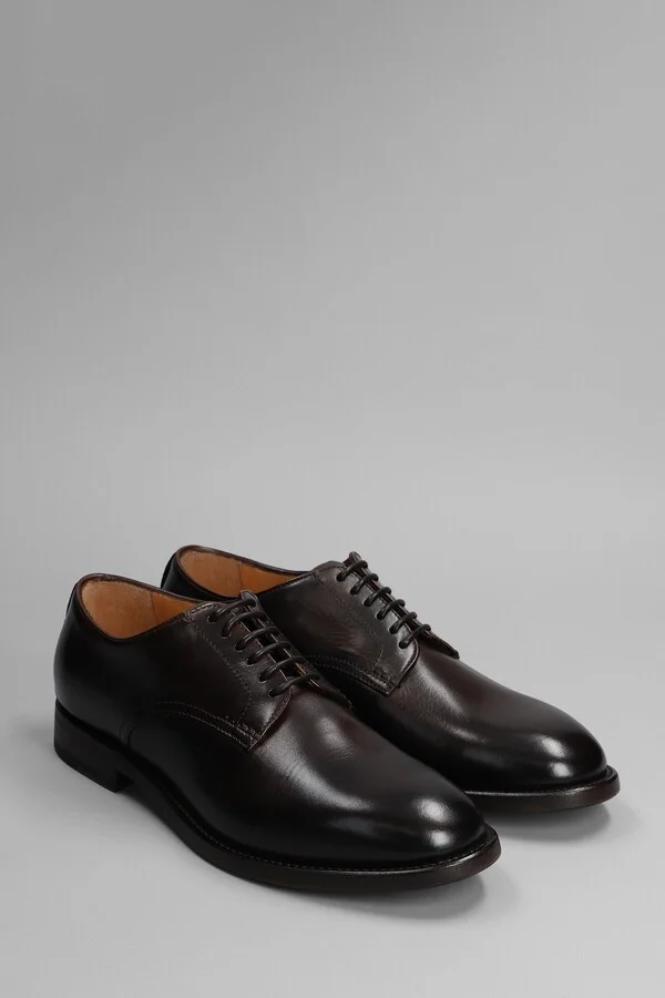Lace Up Shoes In Dark Brown Leather - Image 2