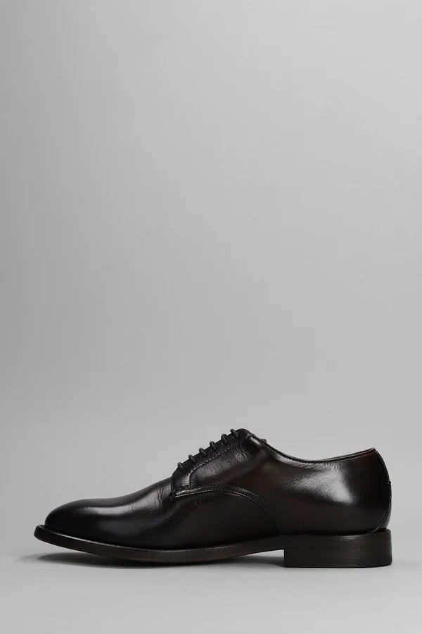 Lace Up Shoes In Dark Brown Leather - Image 3